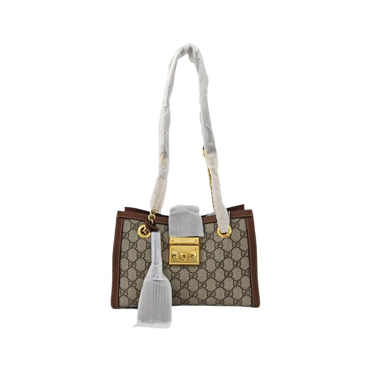 Padlock leather handbag