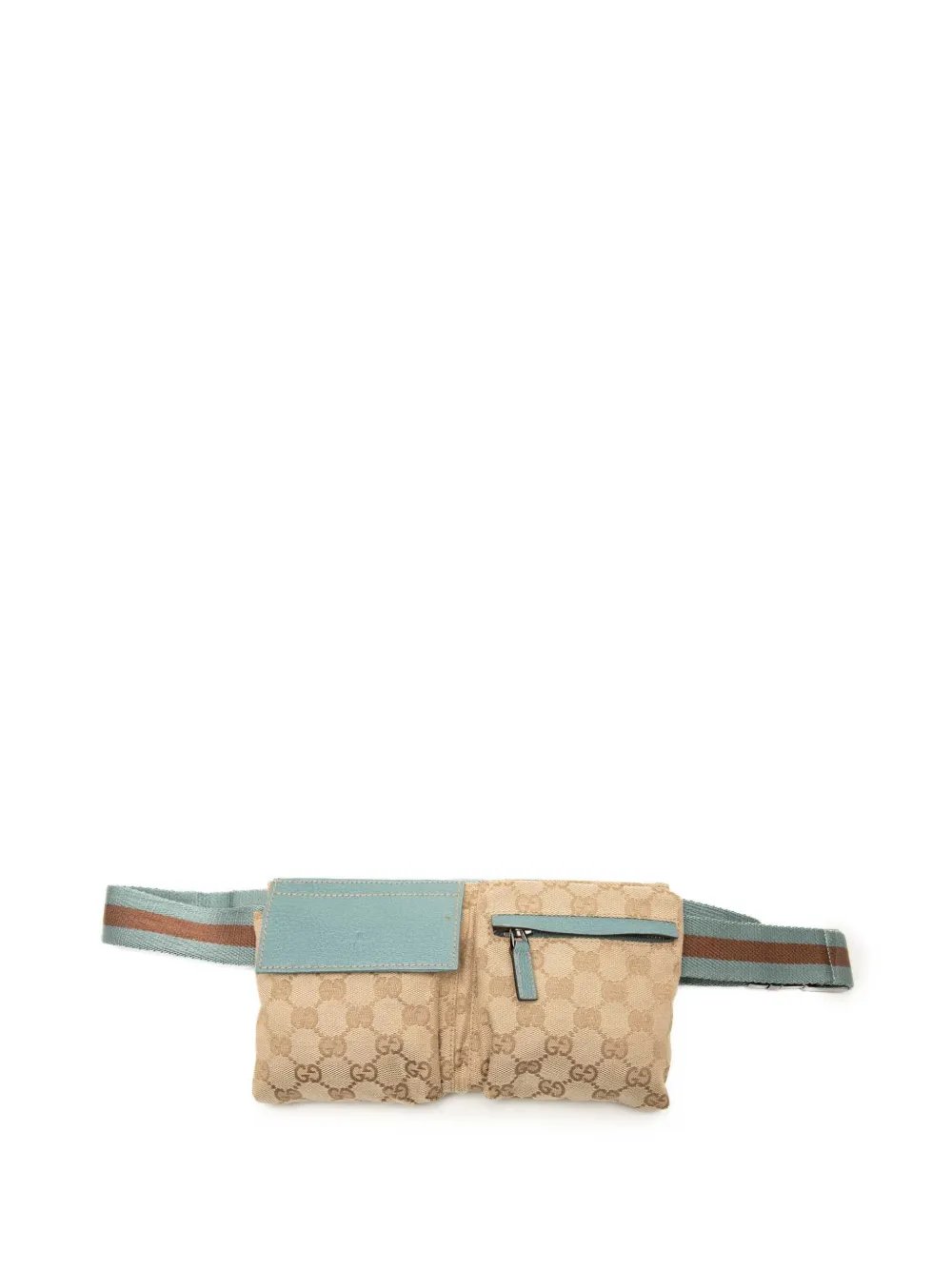 2000-2015 GG Canvas Web Double Pocket belt bag