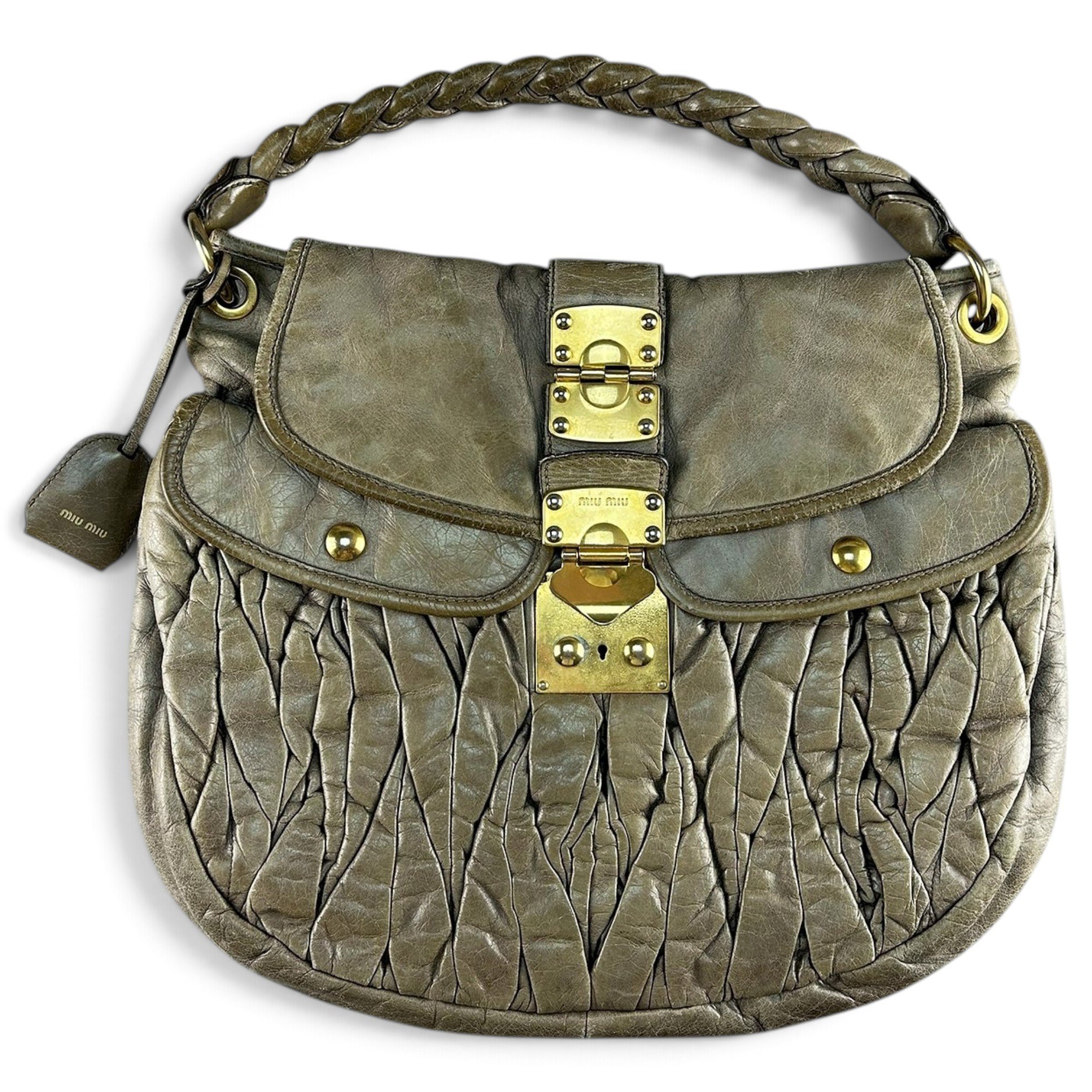 Coffer leather handbag