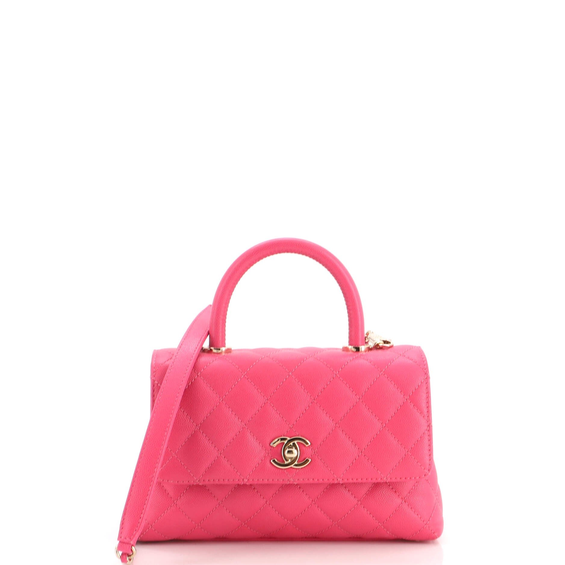 Coco Top Handle Bag Quilted Caviar Mini