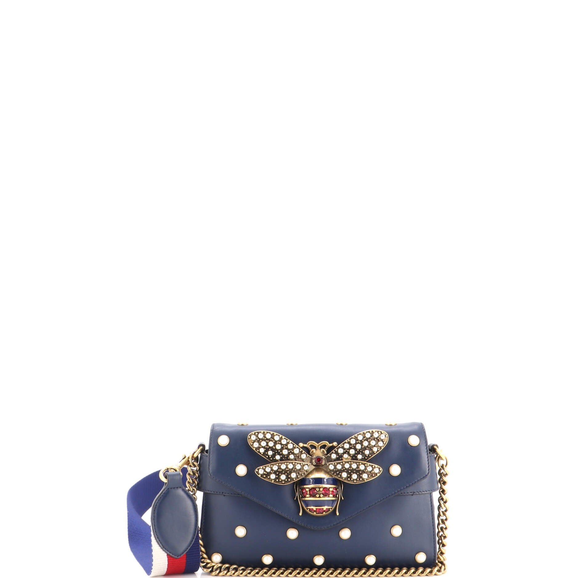 Broadway Pearly Bee Shoulder Bag Embellished Leather Mini
