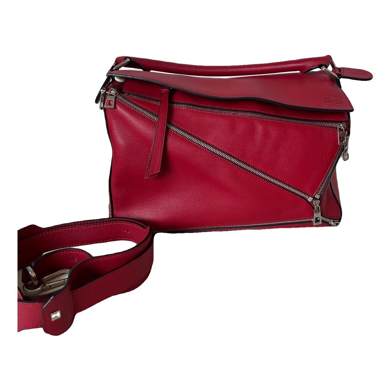 Puzzle leather handbag