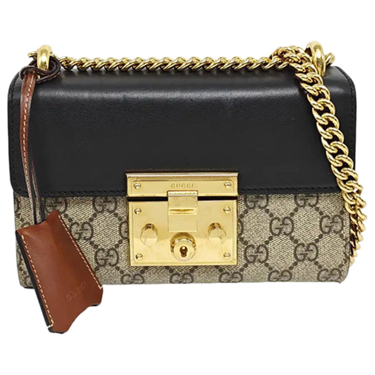 Padlock leather crossbody bag