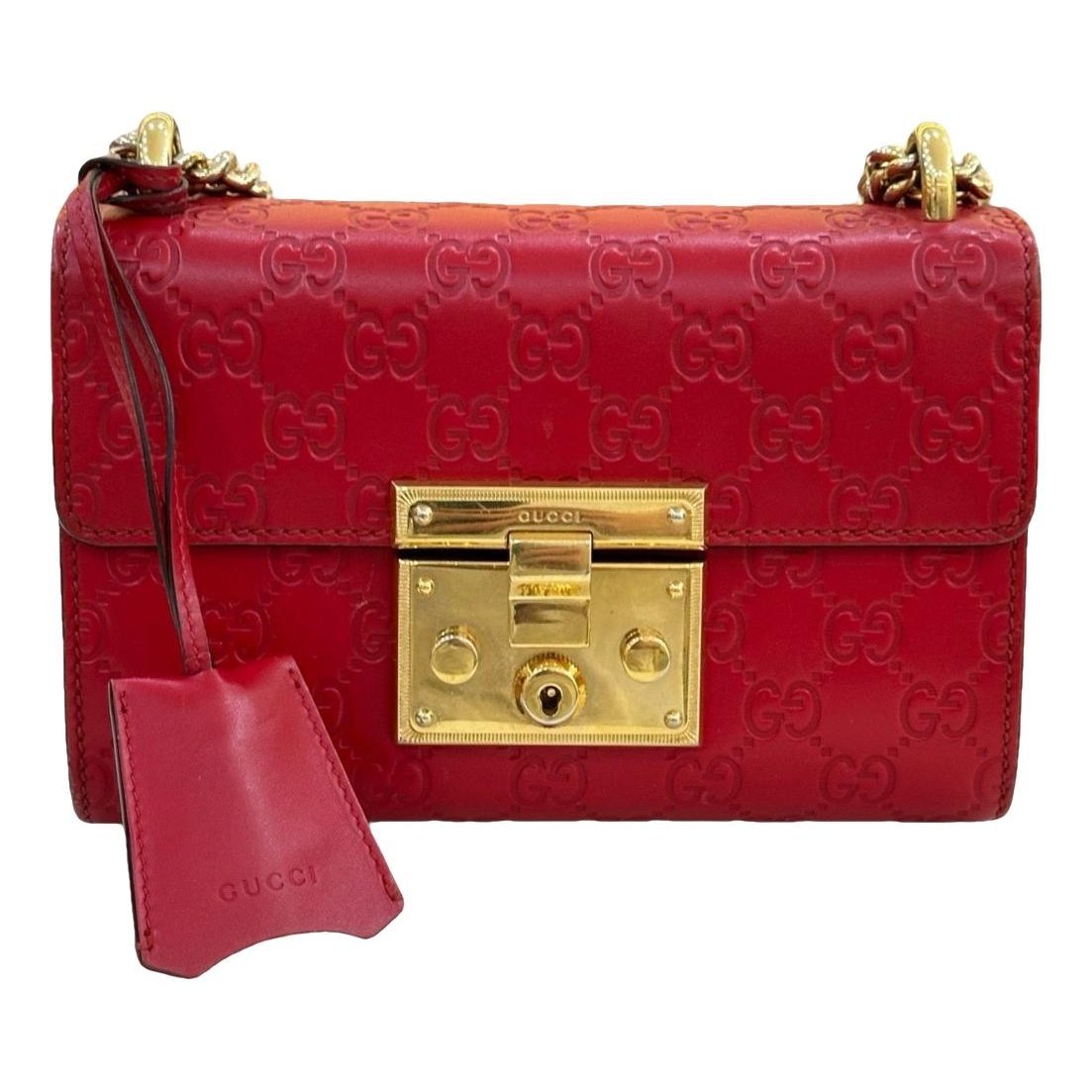 Padlock leather crossbody bag