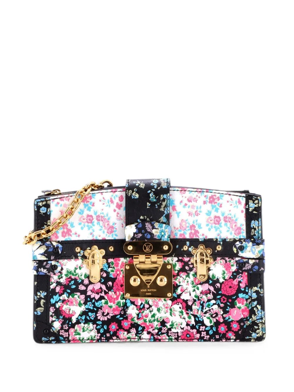 Trunk Floral Printed Leather clutch bag