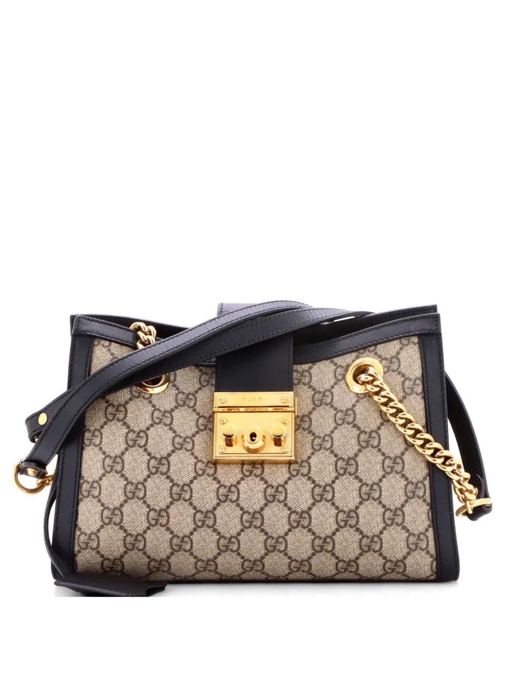 Padlock Chain Tote GG Coated Canvas with Leather Small shoulder bag