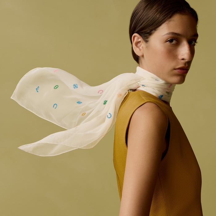 Multicharms Embroidered Scarf 100