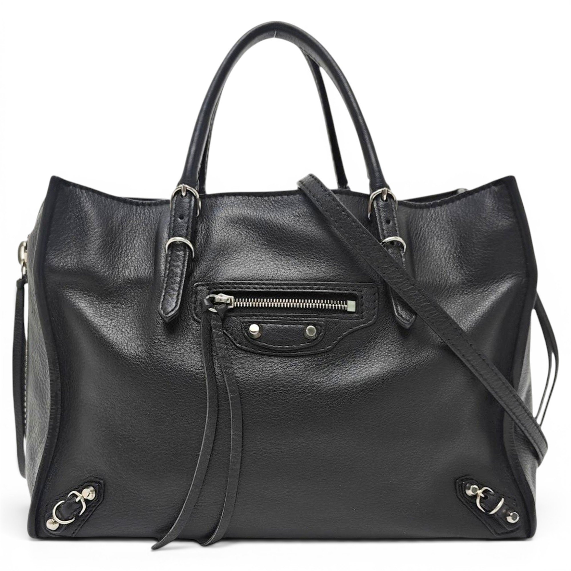 Papier leather handbag