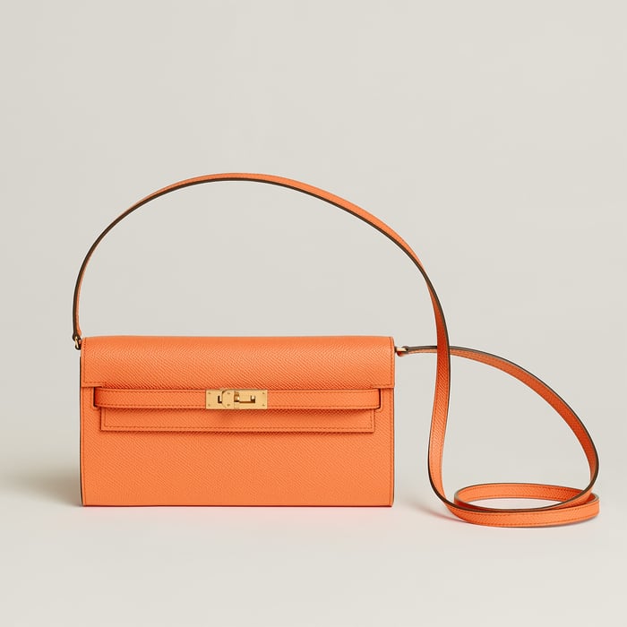 Orange Kelly Classique to Go Wallet