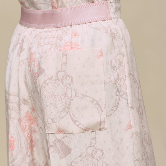Rose Opaline Pantalon Pyjama Imprimé « aux Champs Remix »