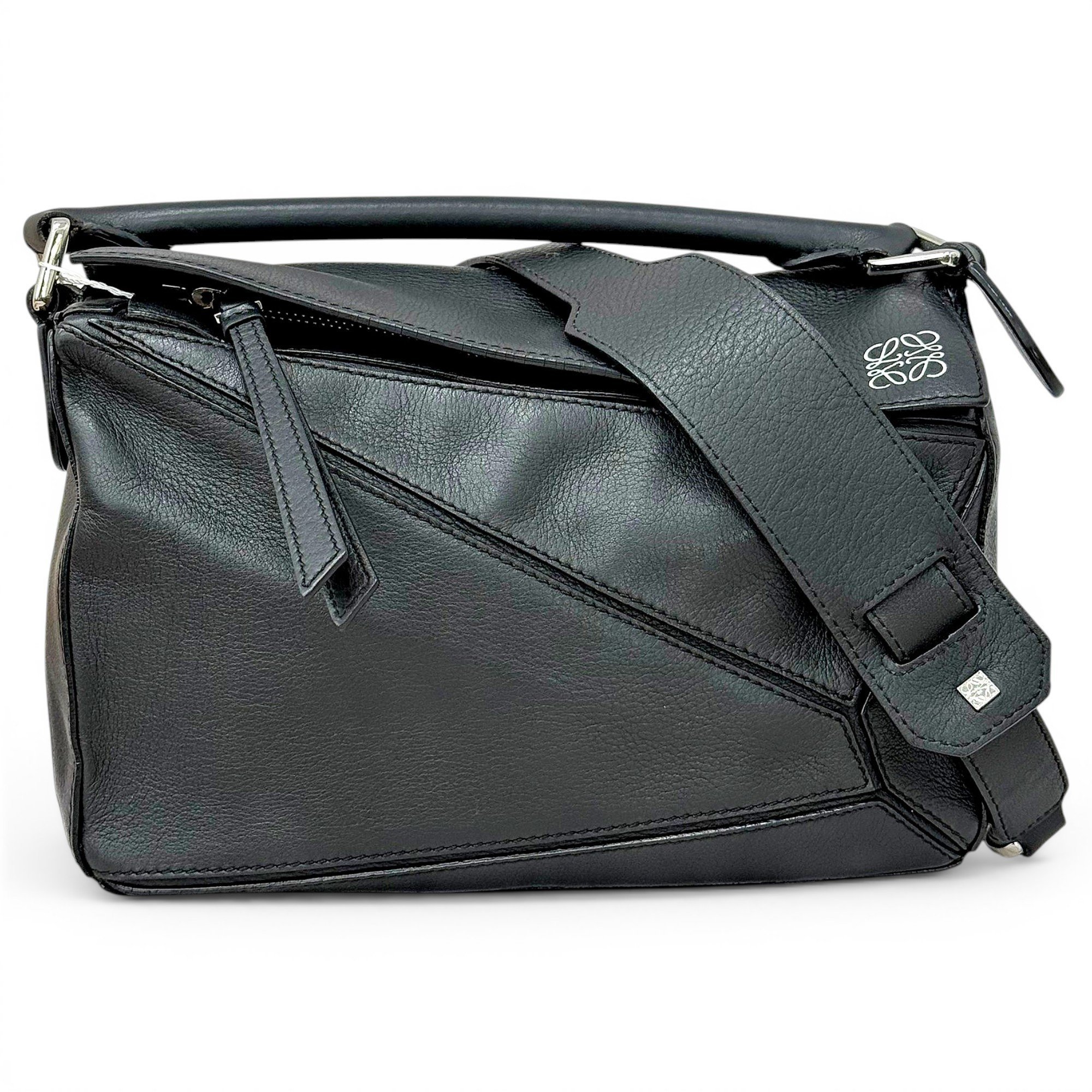 Puzzle leather handbag