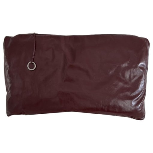 Pillow leather clutch bag
