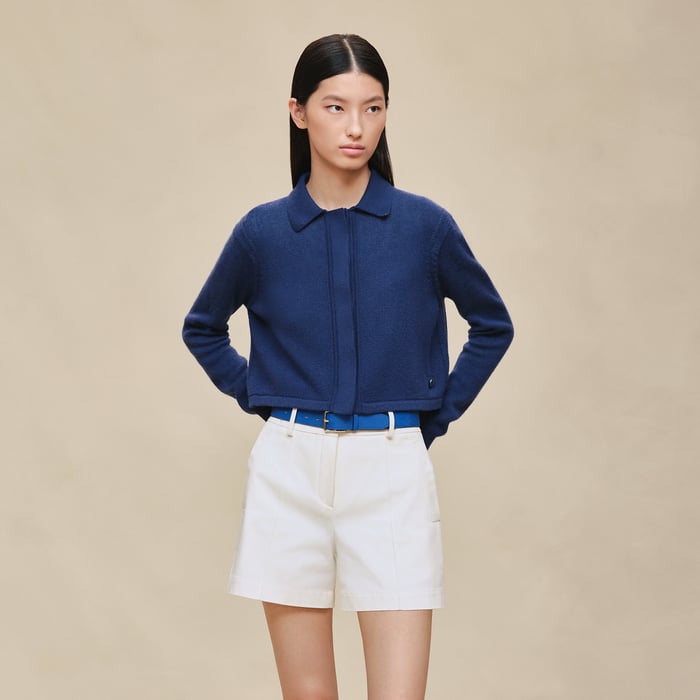 Bleu Outremer Short Shirt Cardigan