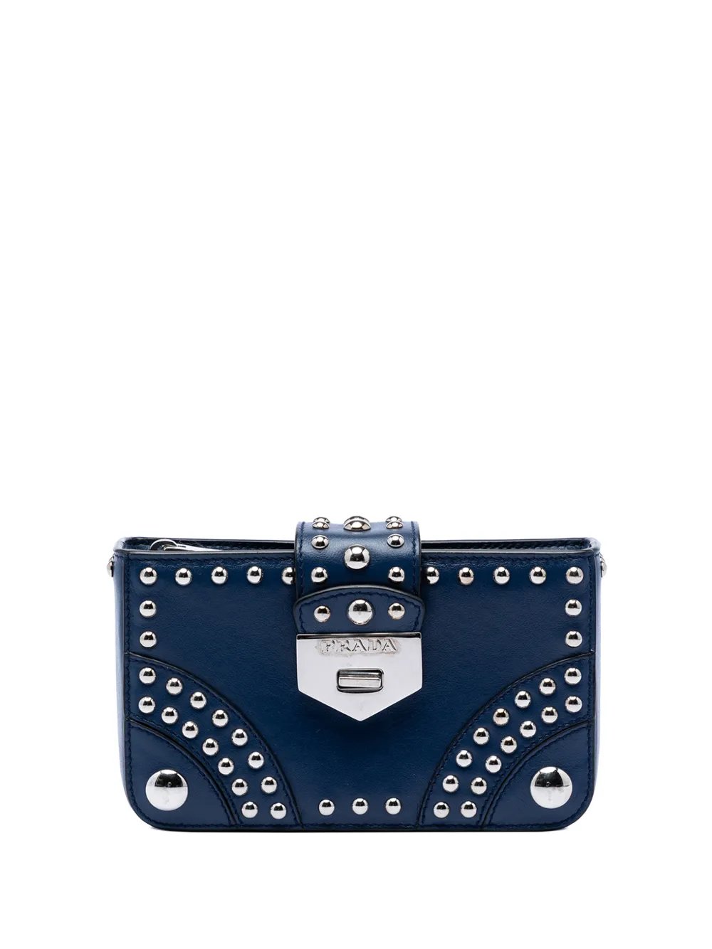 2013-2026 City Calfskin Studded Elektra Turn Lock clutch bag