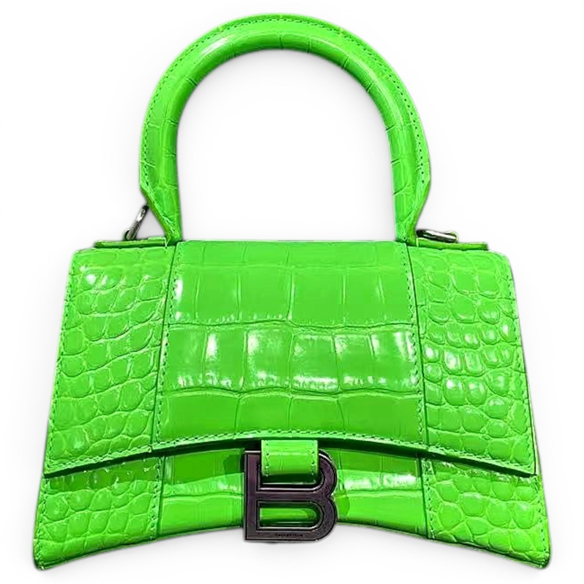 Hourglass leather handbag