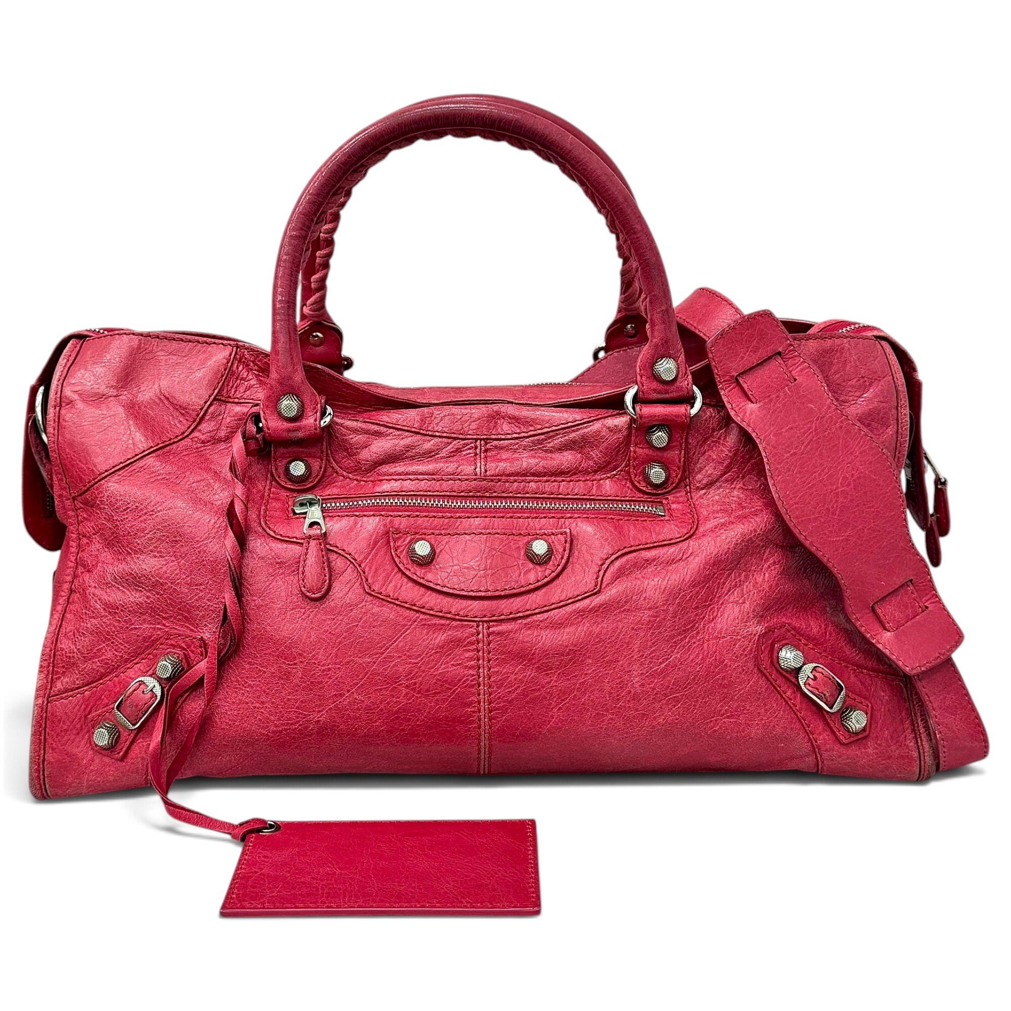 City leather handbag