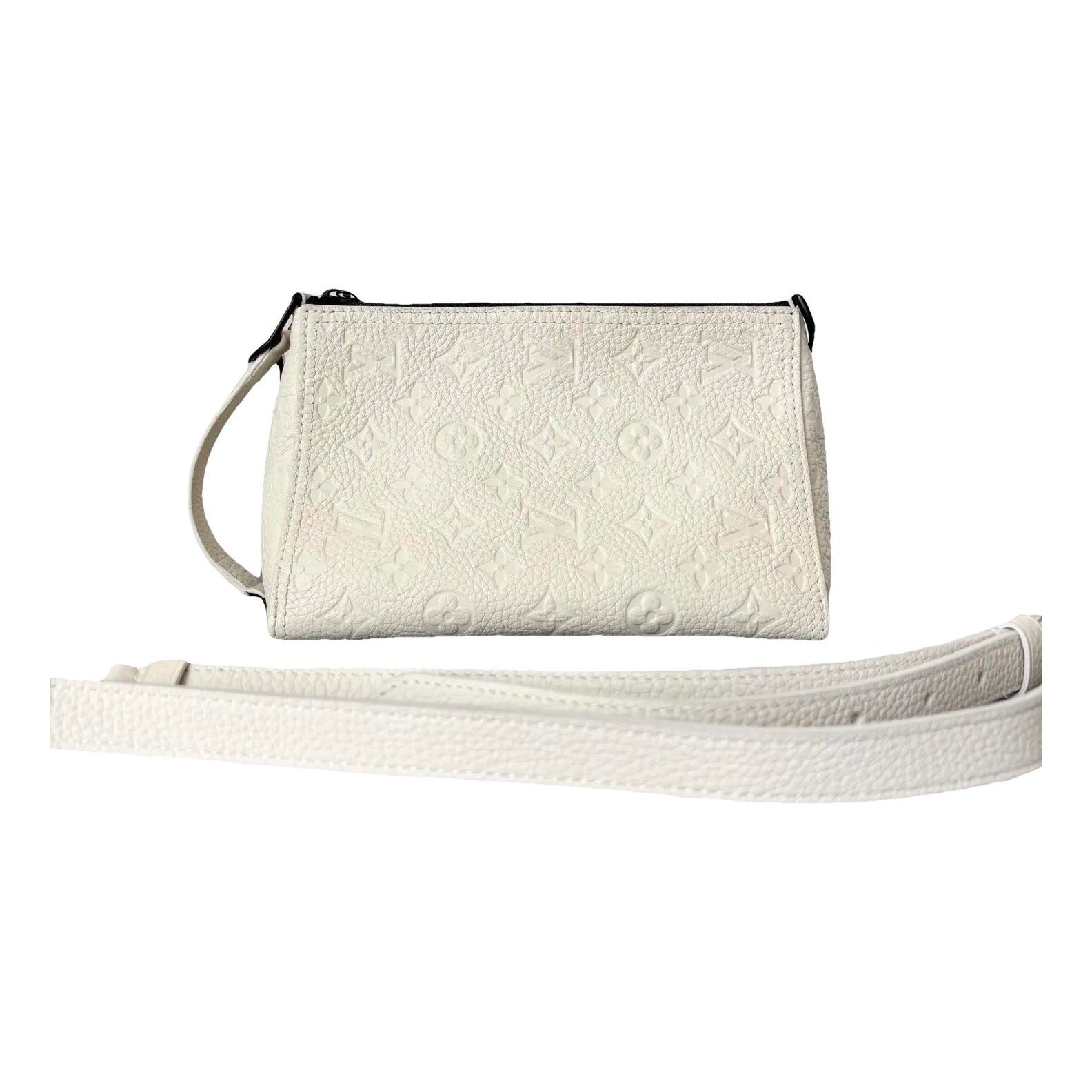 Triangle leather crossbody bag