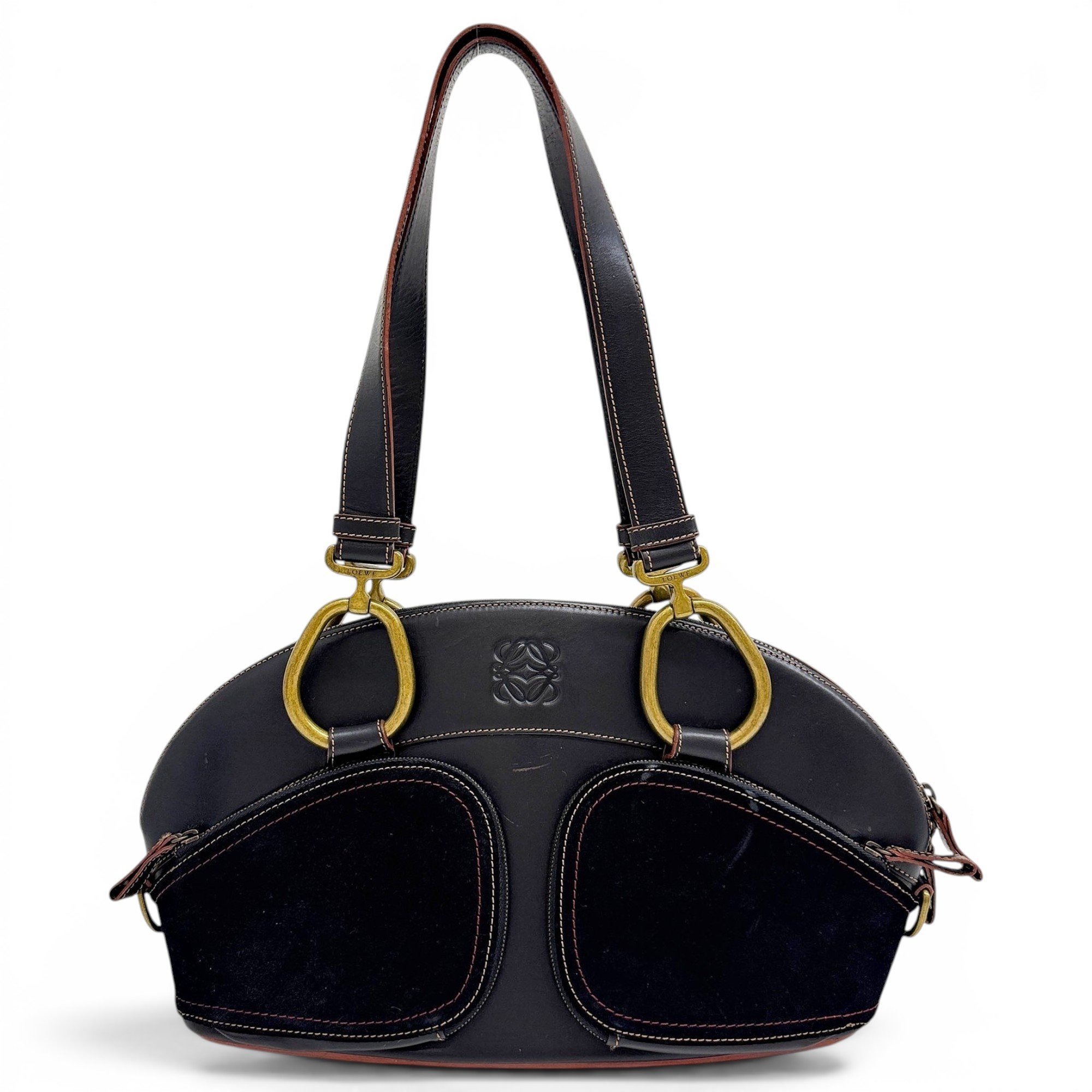 Anagram leather handbag
