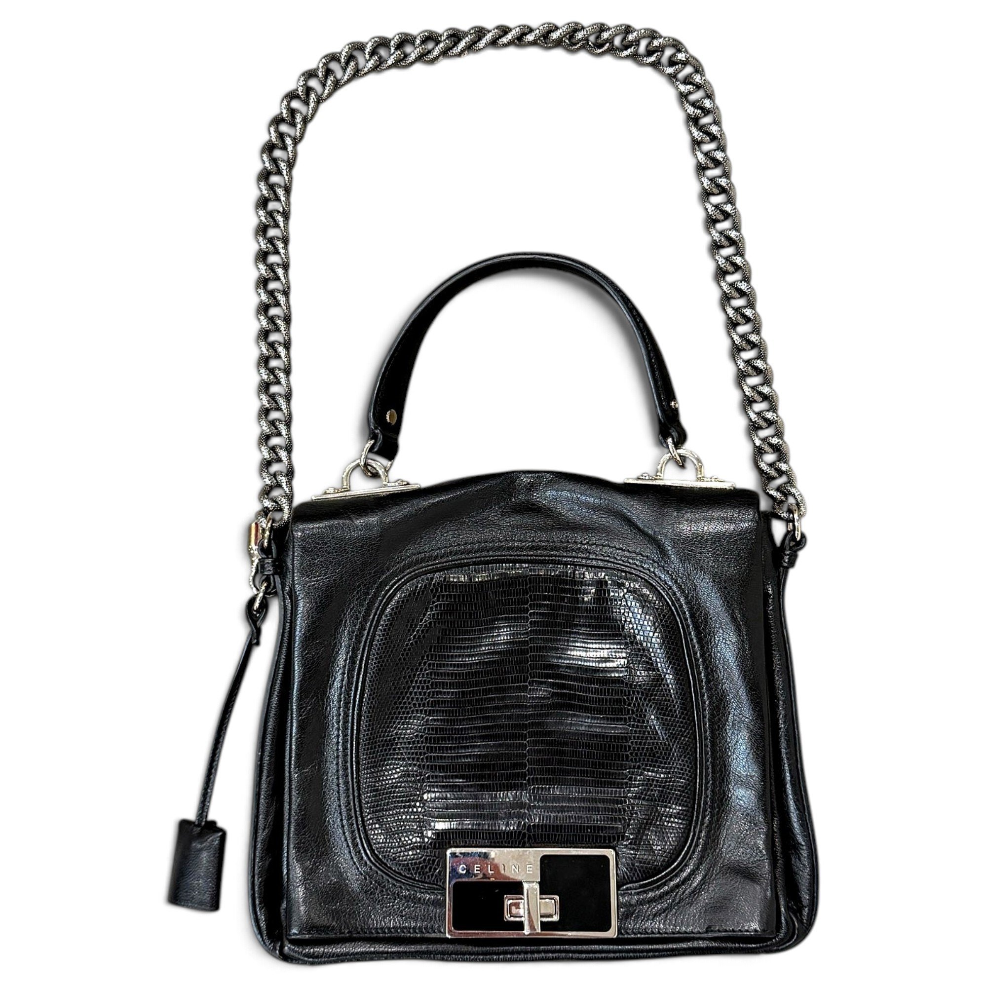 Gourmette leather handbag