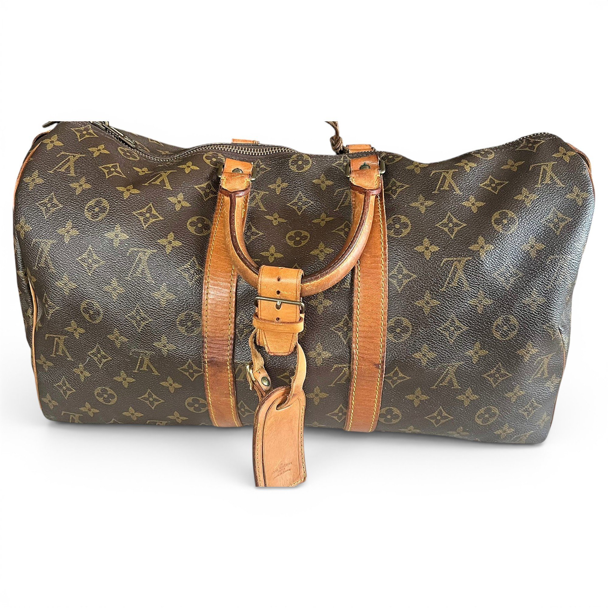 Keepall leather travel bag