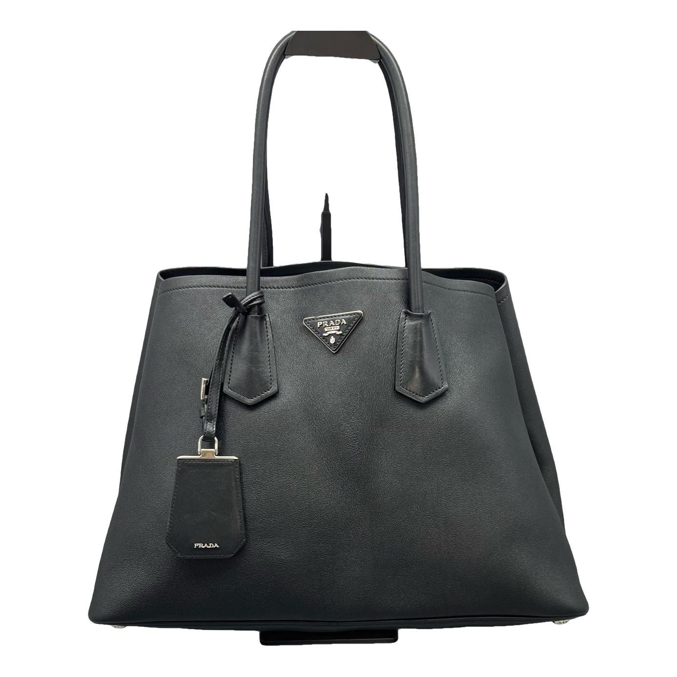 Double leather handbag