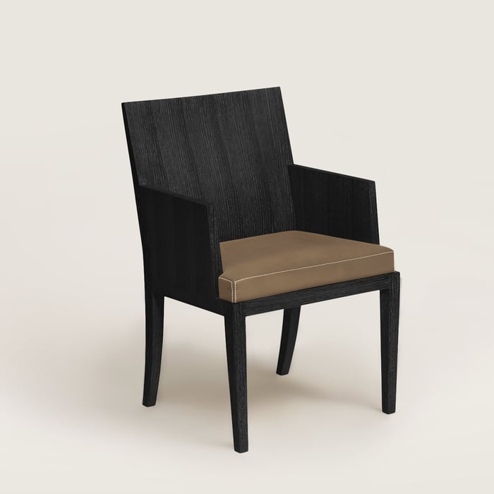 Étoupe Reeditions J.-m. Frank Par Hermes Chair With Armrests