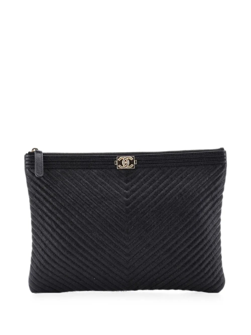 Boy O Case Chevron Caviar Medium clutch bag