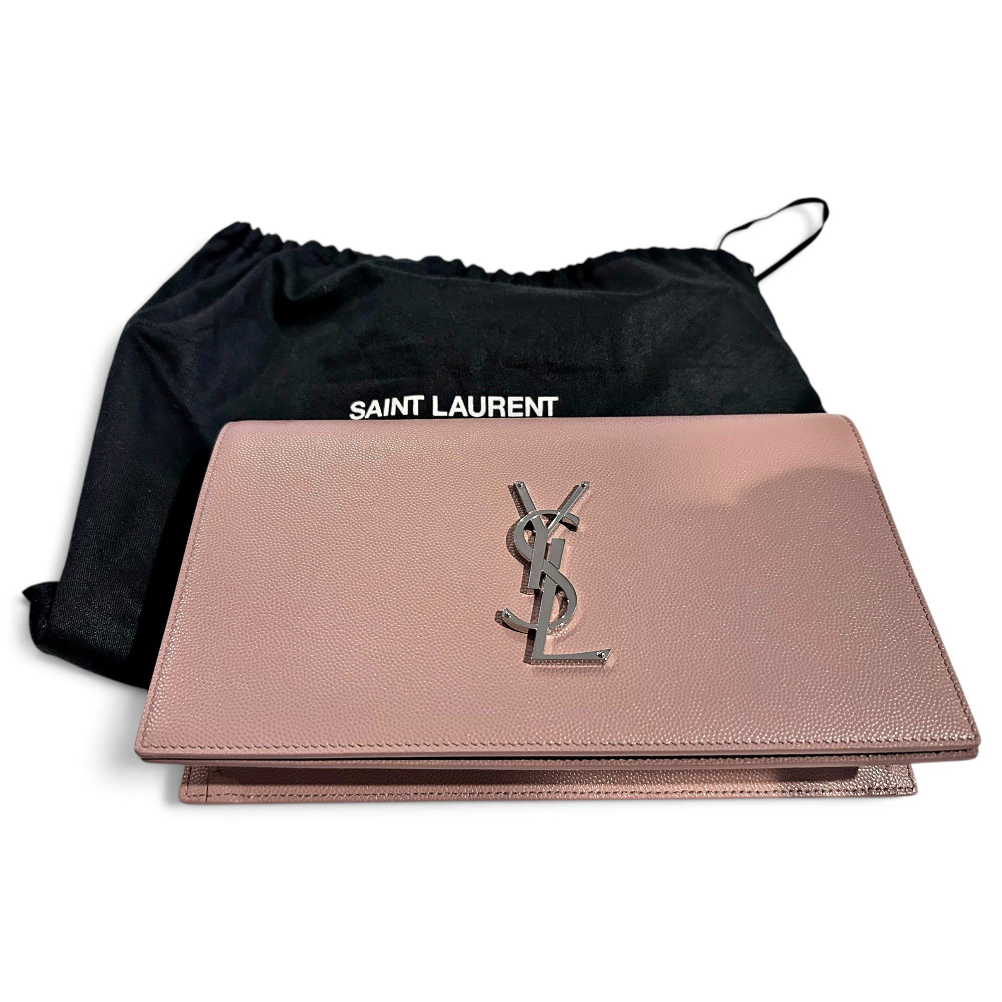 Leather clutch bag