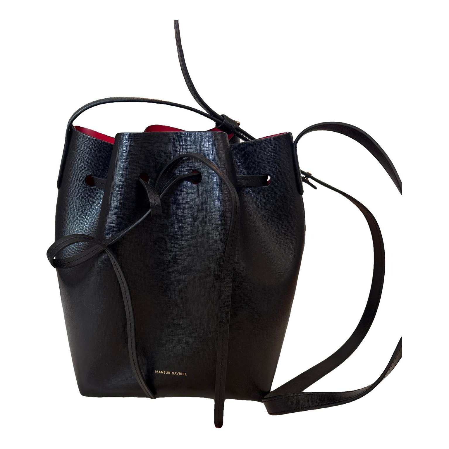 Bucket leather handbag