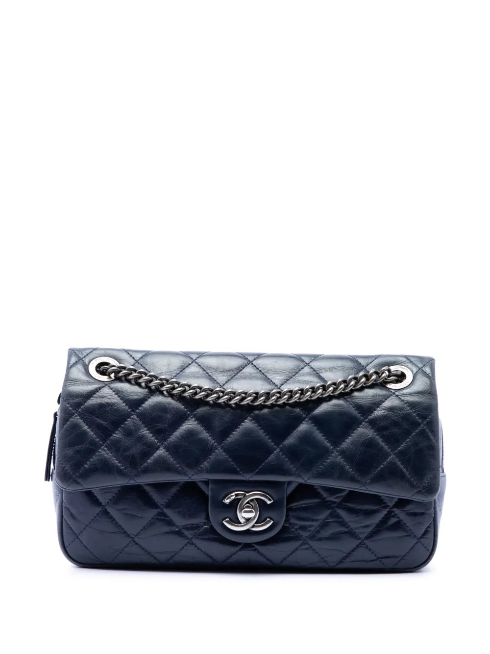 2014-2015 Medium Quilted Glazed Calfskin Duo Color Flap crossbody bag
