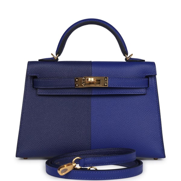 Hermes Hermes Casaque Kelly Sellier 20 Bleu Electric and Bleu Encre Epsom Gold Hardware