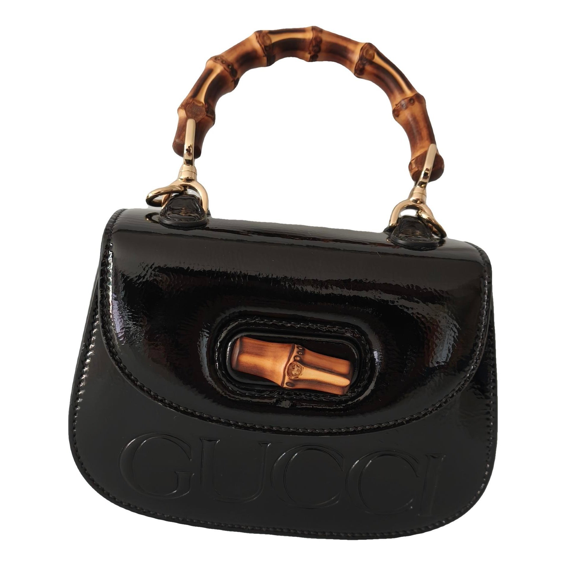 Bamboo Bullet Top Handle leather crossbody bag