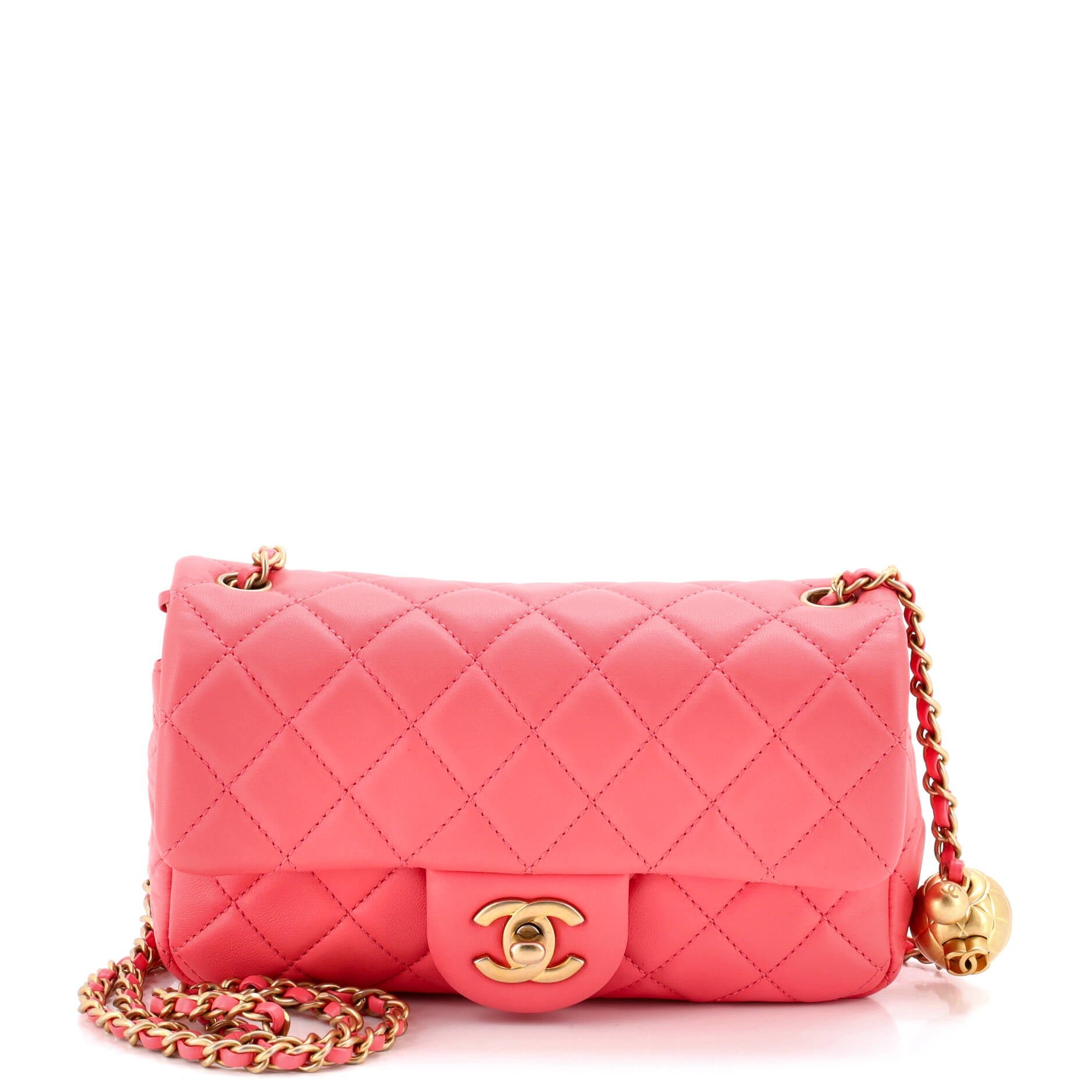 Pearl Crush Flap Bag Quilted Lambskin Mini