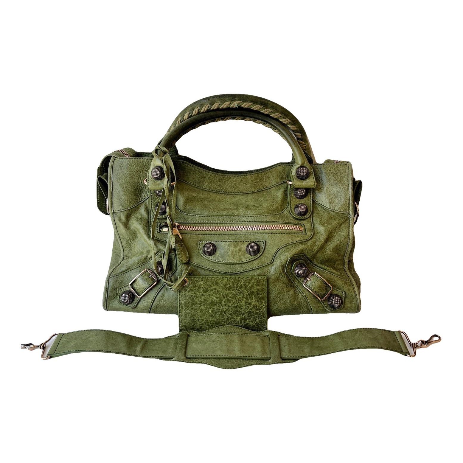 City leather handbag