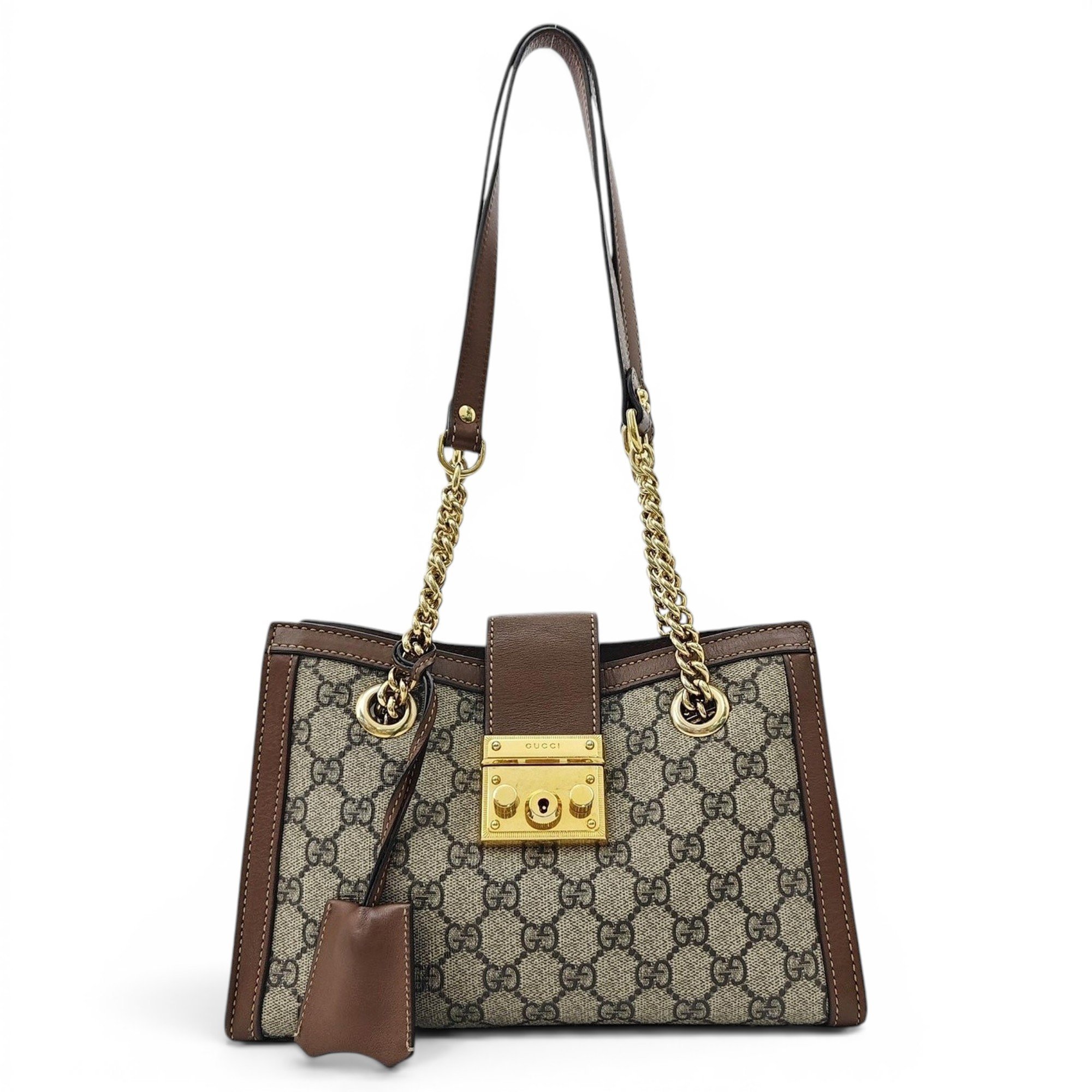 Padlock leather handbag