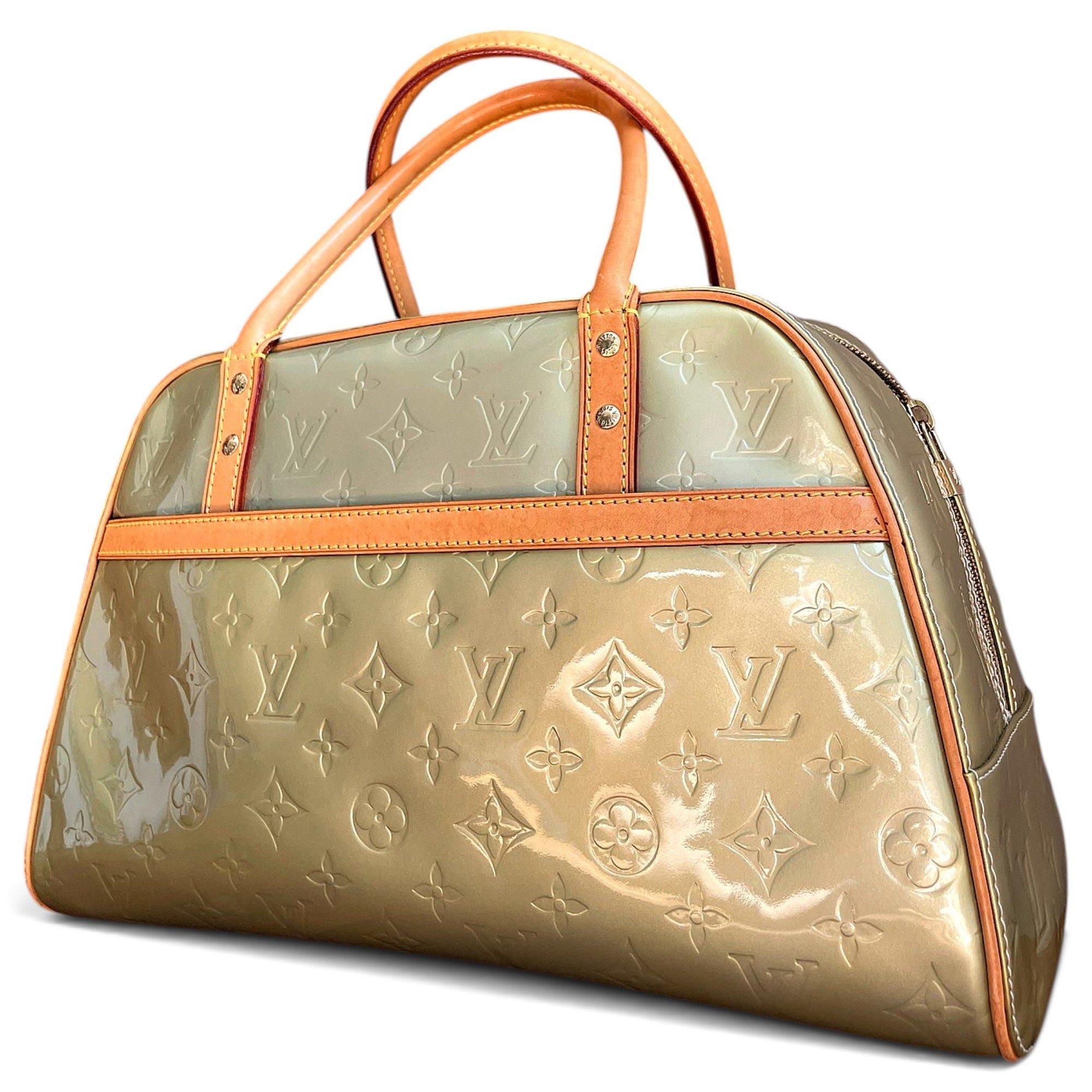 Patent leather handbag