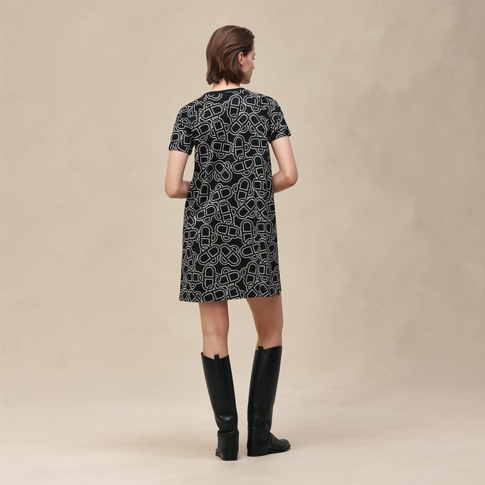 Noir "Maillon Equestre" Flared Dress
