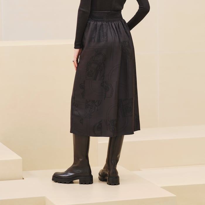 Marron Ébène "En Desordre Finesse" Skirt