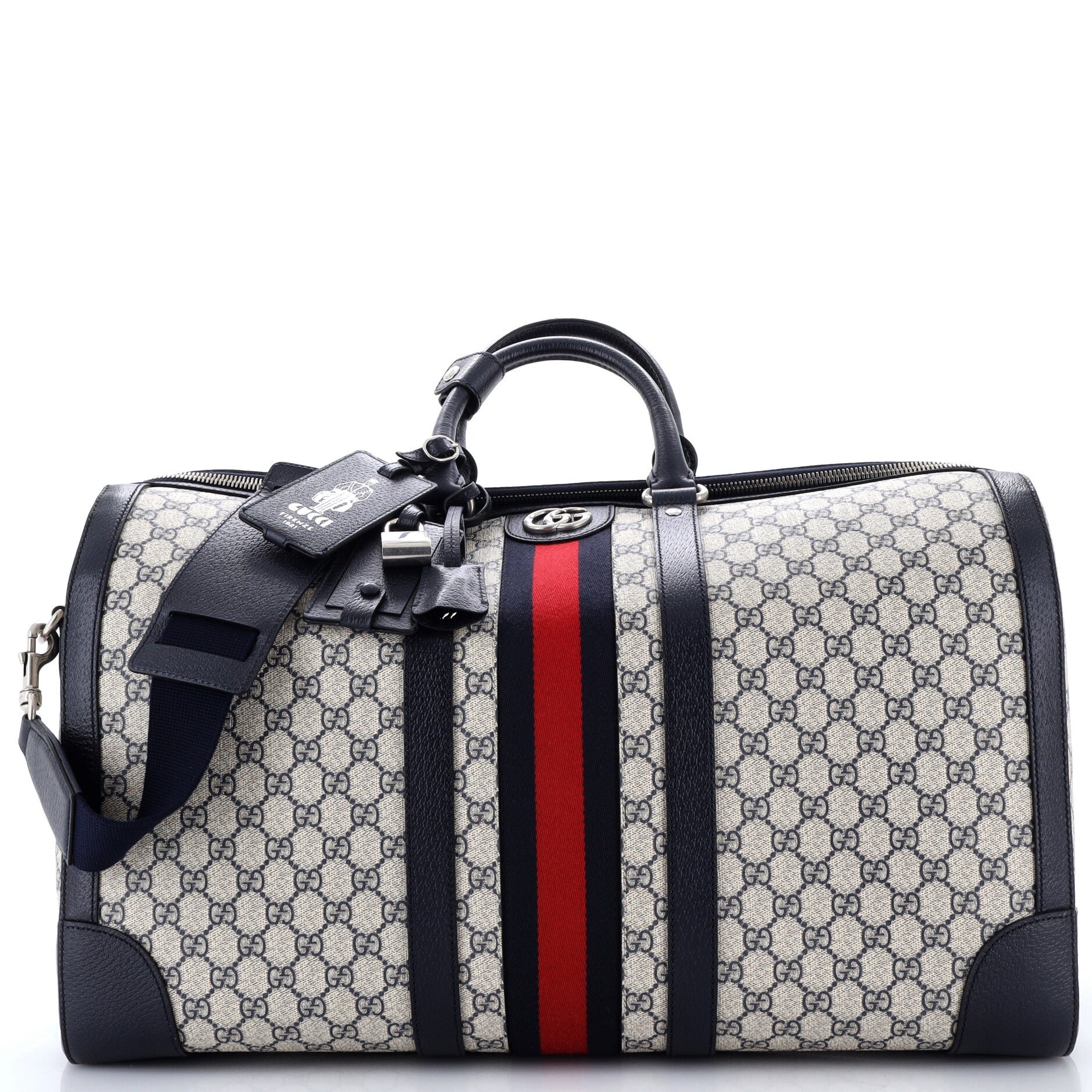 Savoy Web Convertible Duffle Bag GG Coated Canvas Large