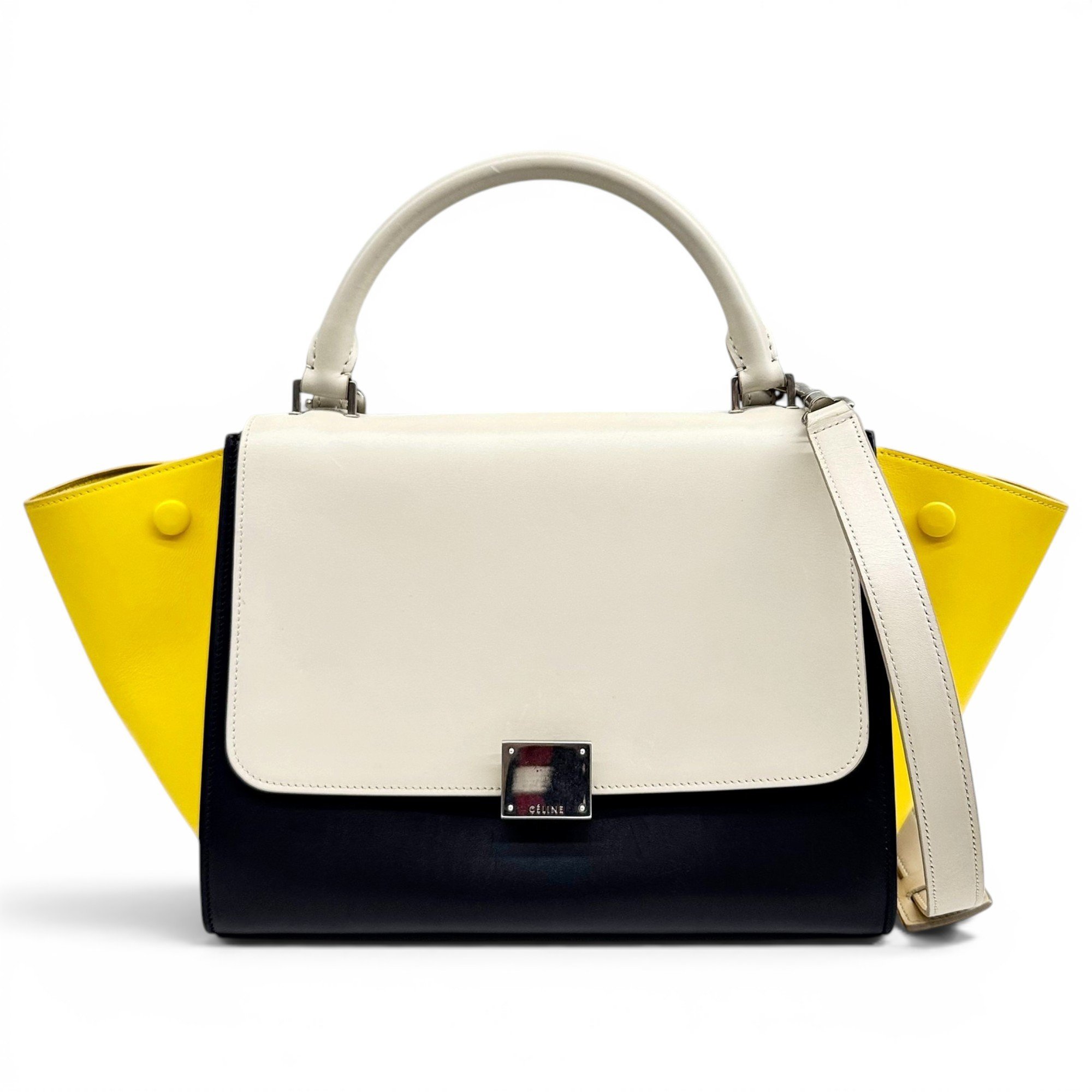 Trapèze leather handbag