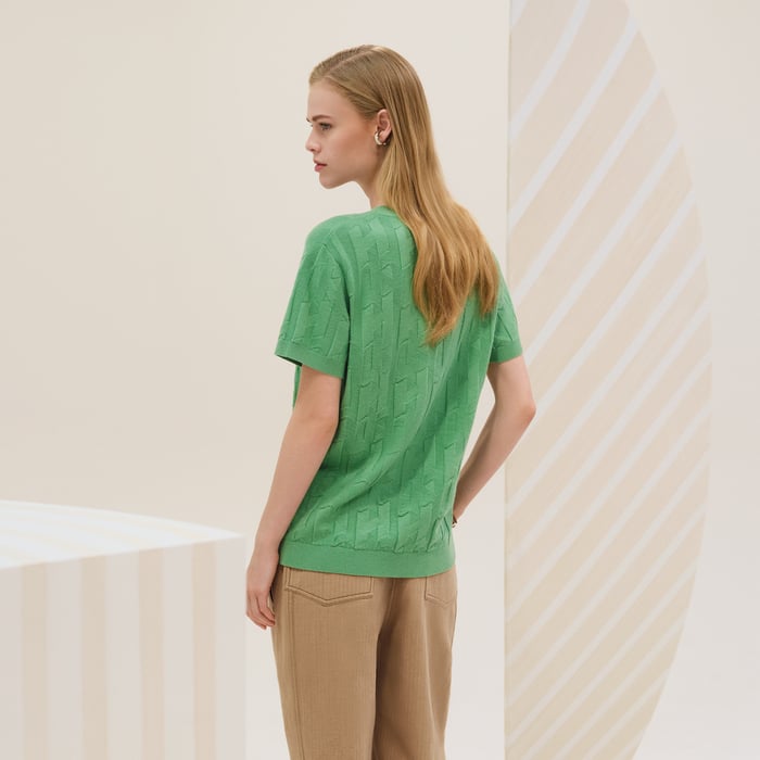 Vert Opaline "H" Short-sleeve Sweater