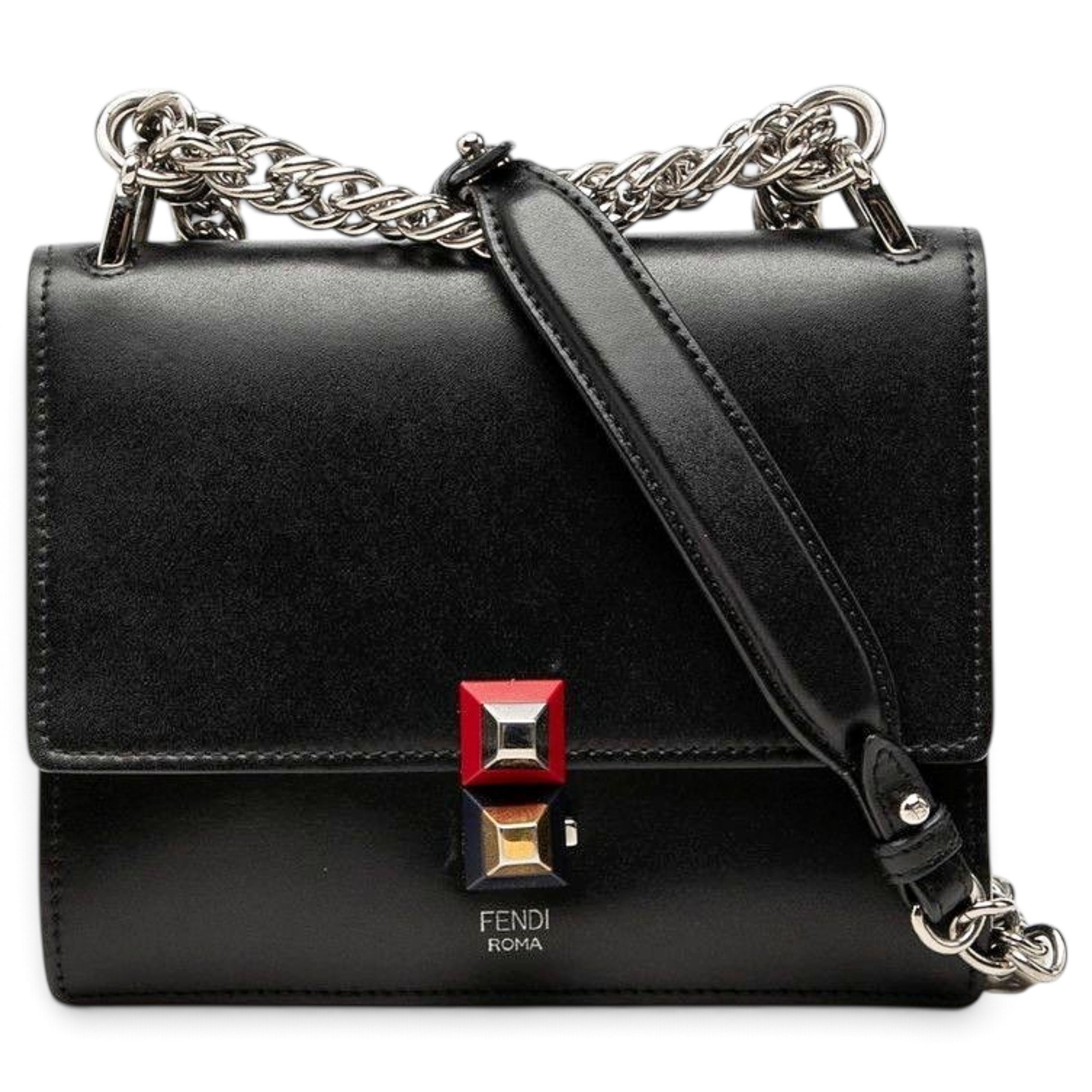 Pocket leather handbag