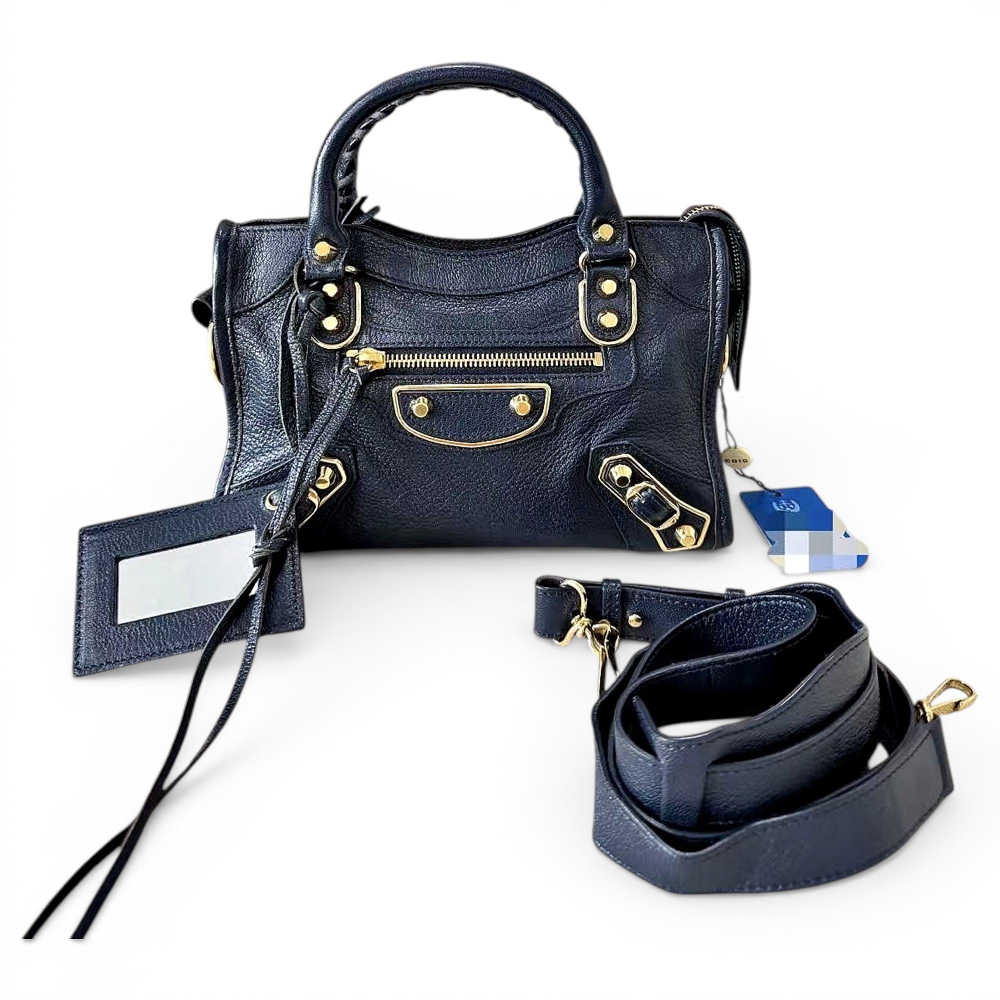 Classic Metalic leather handbag