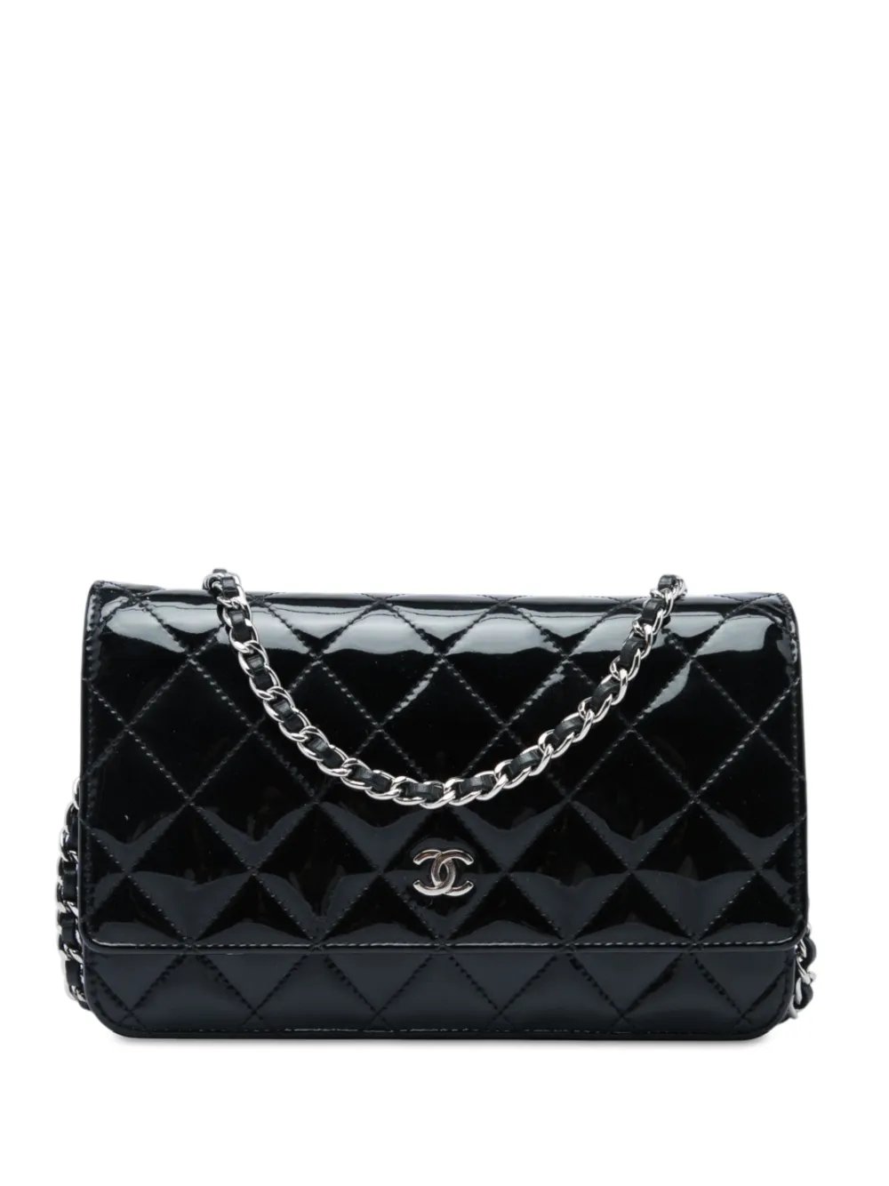 2013-2014 CC Quilted Patent Wallet On Chain crossbody bag