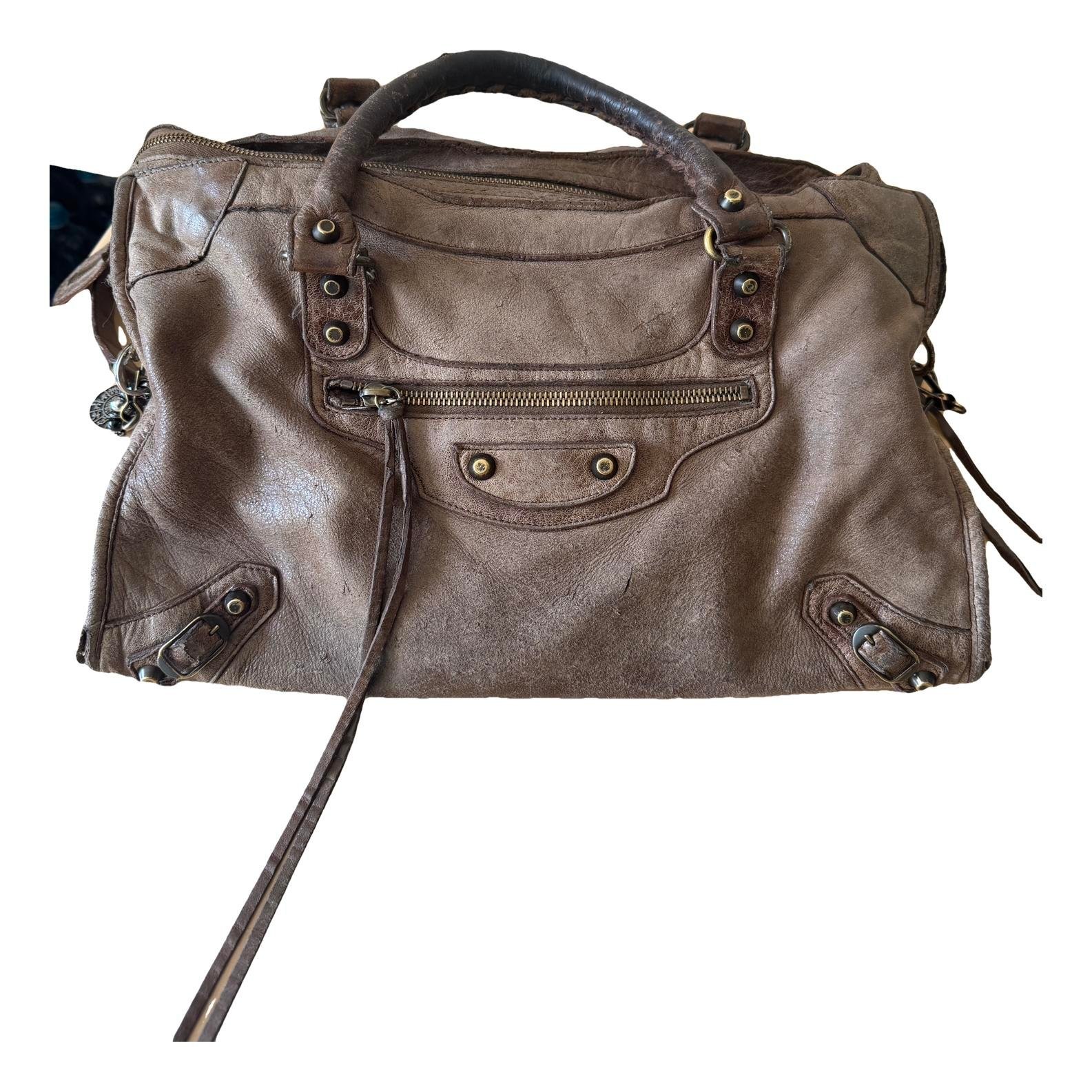 City leather handbag