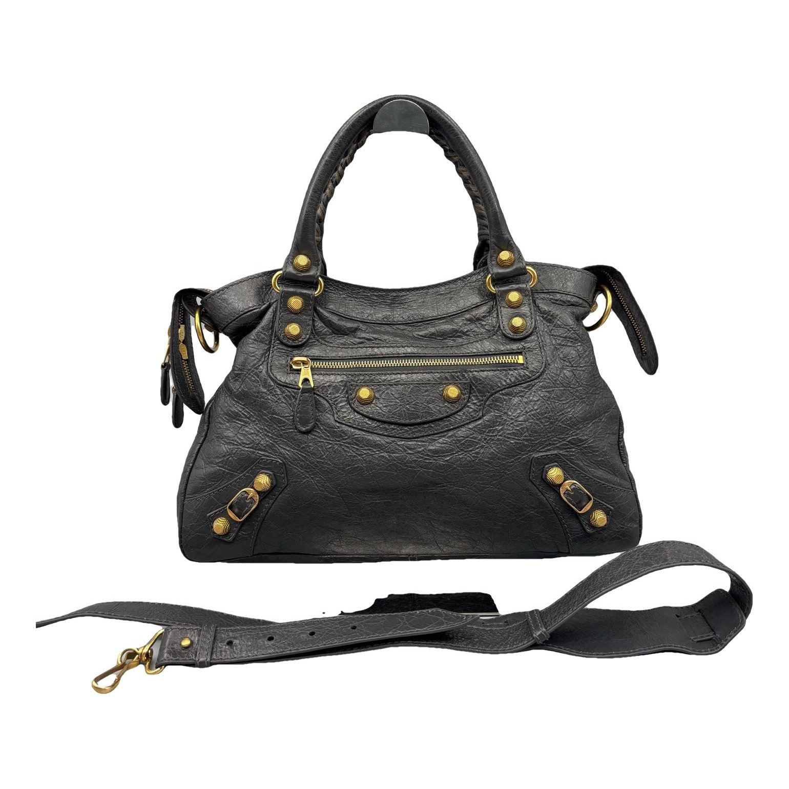 City leather handbag
