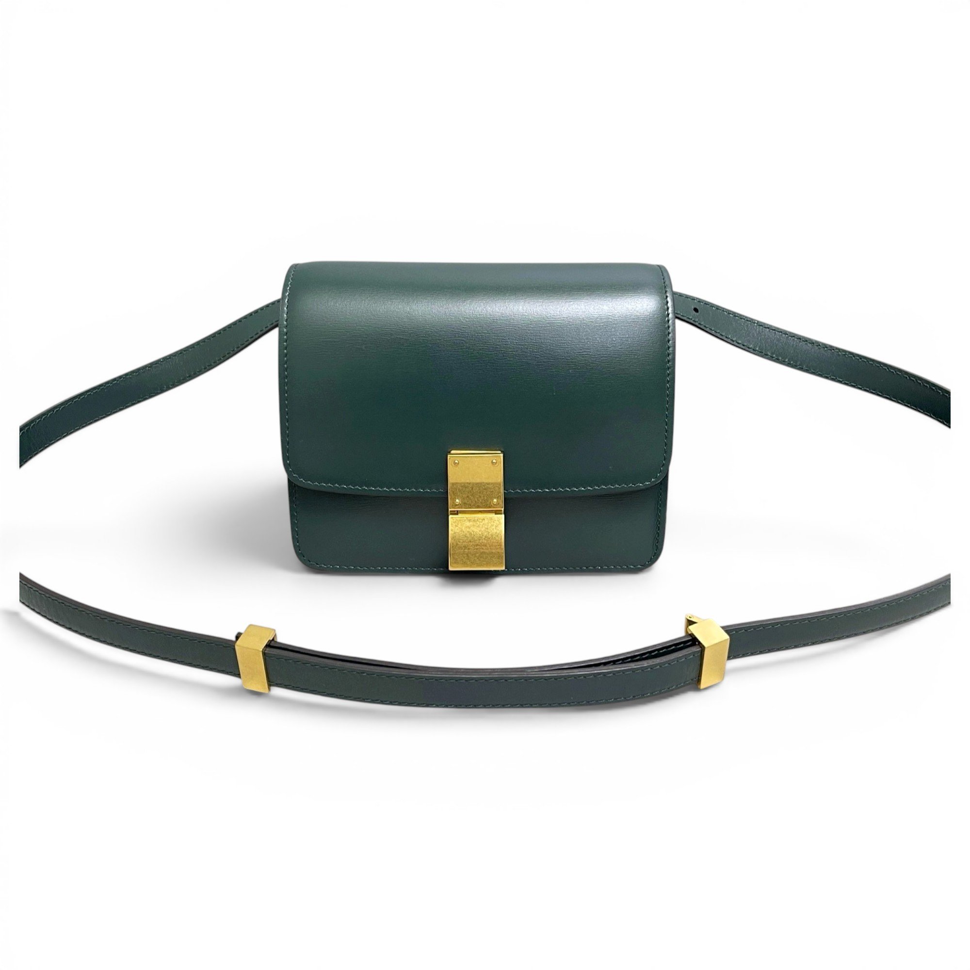 Clasp leather crossbody bag