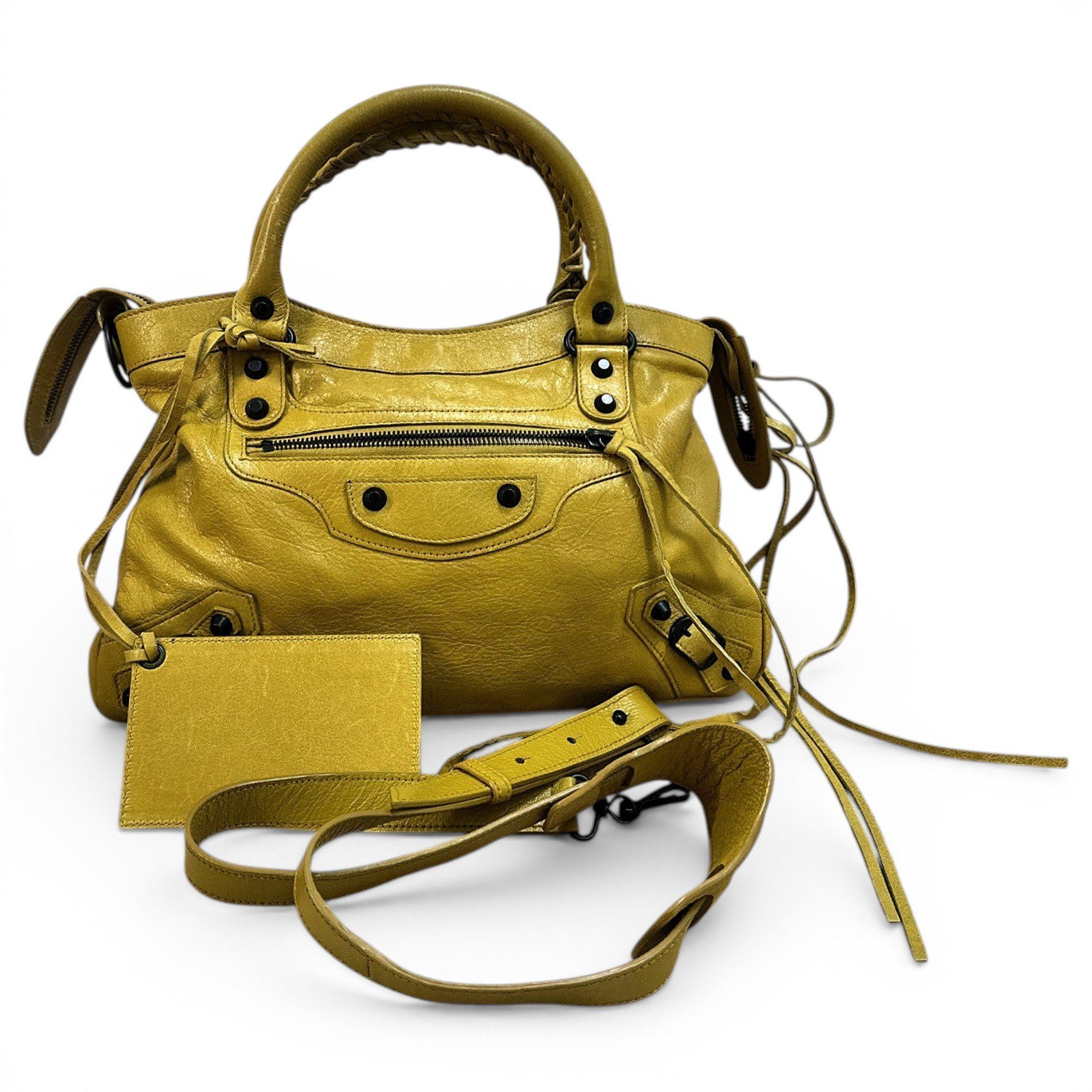 City leather handbag
