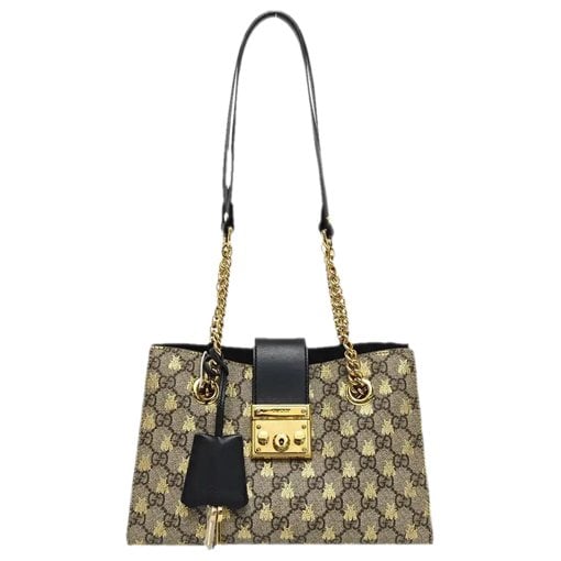 Padlock leather handbag