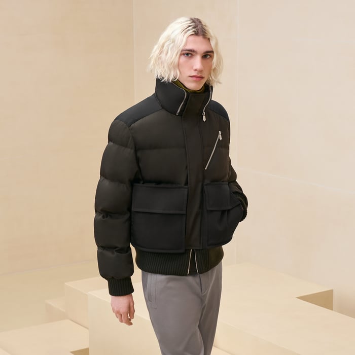 Kaki Recto Verso Puffer Coat